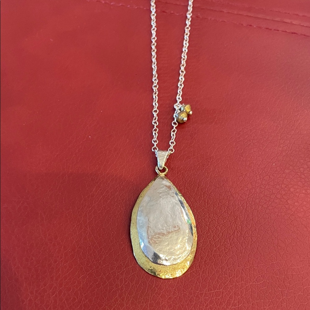 Opulenza Two-Tone Oval Pendant Necklace